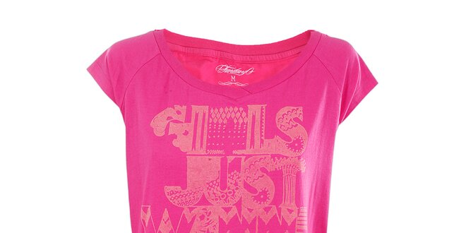 Dámské růžové tričko s potiskem Fundango