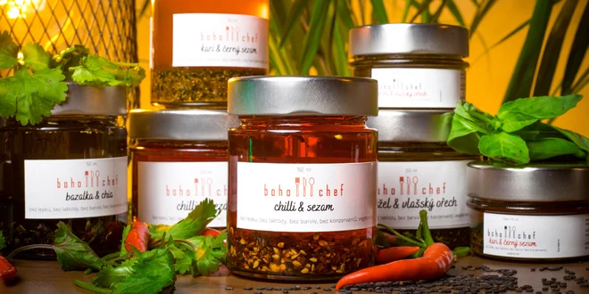 Ochucené oleje z Česka: kari, chilli, bazalka, petržel