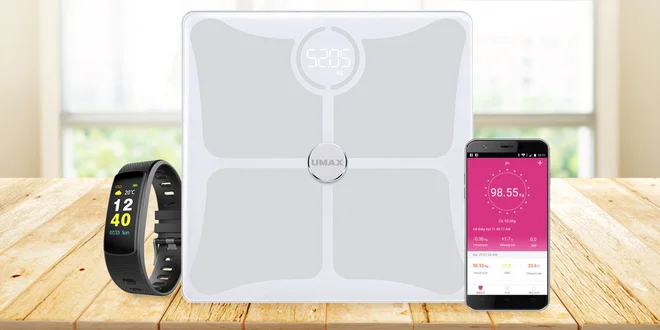 Chytrá váha Umax Smart Scale + multifunkční náramek