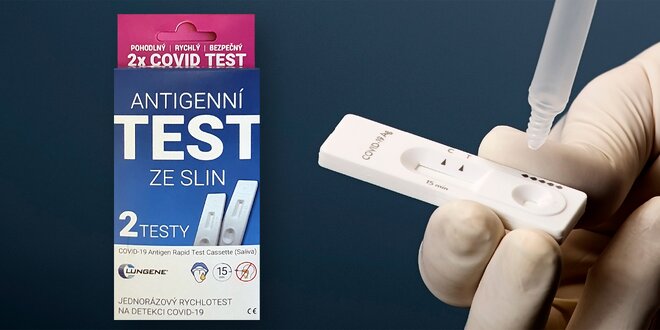 2× antigenní test na covid-19, testování ze slin