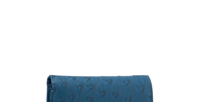 Dámská modrá peněženka Lancaster s imitací pštrosí kůže
