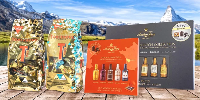 Toblerone: mixy bonbónů i čoko lahviček s alkoholem