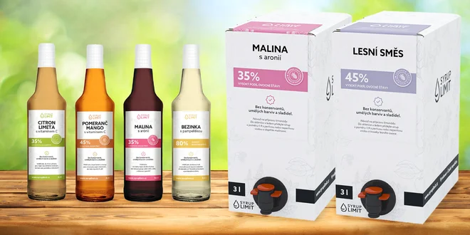 České sirupy: citron, bezinka, jablko i lesní směs