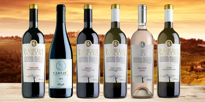 Italská vína v dárkové kazetě: bílá, rosé i červená