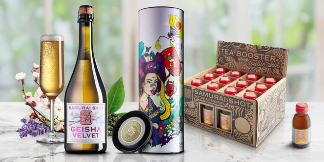 Čajový nápoj Geisha Velvet či zázvorové shoty