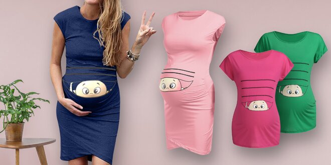 Těhotenské šaty nebo tričko s veselým potiskem
