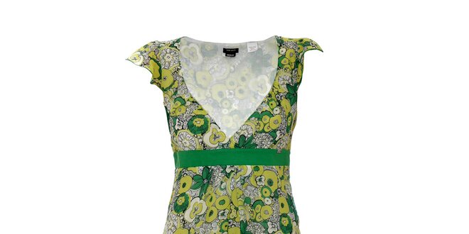 Zelené šaty s květinovým vzorem