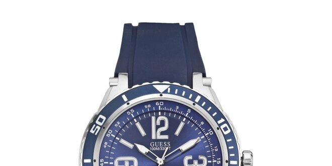 Pánské modré analogové hodinky Guess