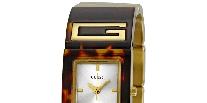 Dámské jantarově hnědé analogové hodinky Guess