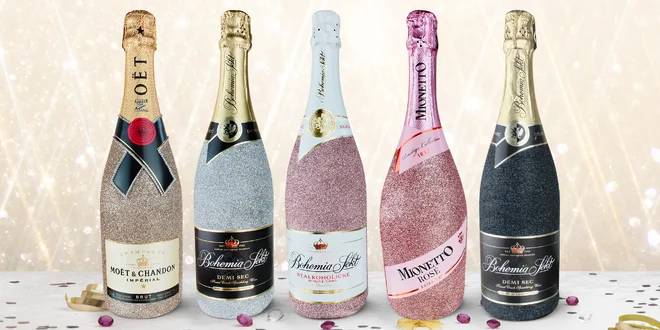 Třpytivé sety: sekt, prosecco i šampaňské a 2 sklenky