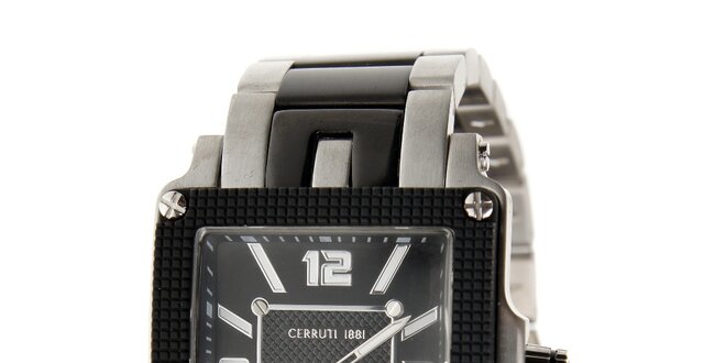 Pánské černo-stříbrné hodinky Cerruti 1881
