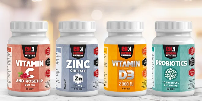Vitamin C i D, zinek a probiotika v kapslích
