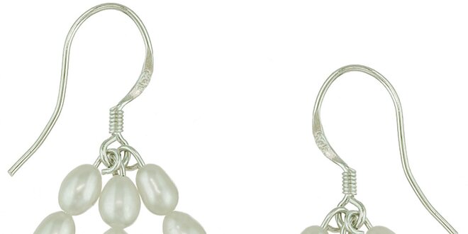 Dámské krémové perlové náušnice Orchira