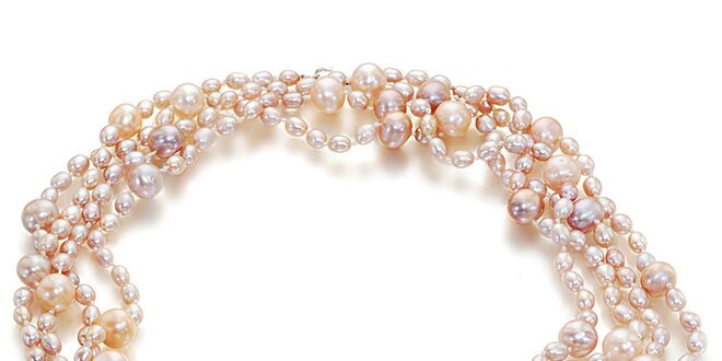 Dámský náhrdelník z růžových perel Orchira