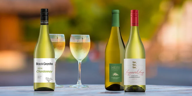 3× Chardonnay z USA a Jihoafrické republiky
