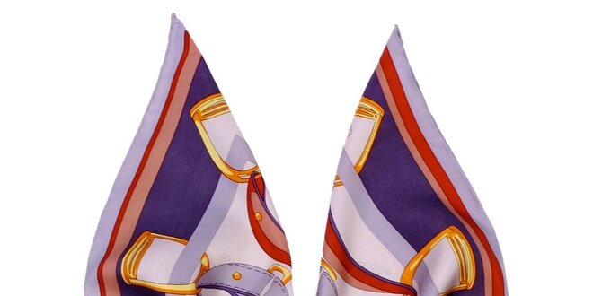 Dámský hedvábný šátek Fraas s jezdeckým vzorem.