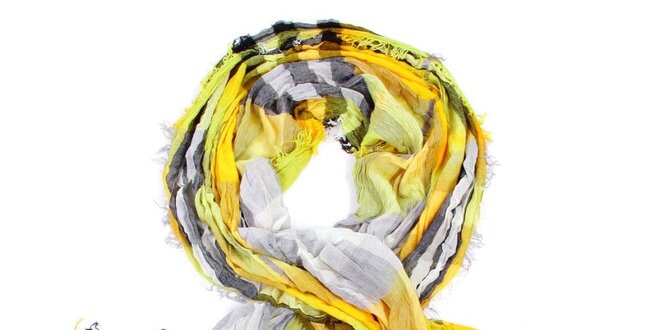 Dámský žlutý kostkovaný šátek Fraas
