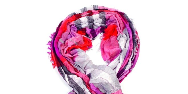 Dámský růžový kostkovaný šátek Fraas