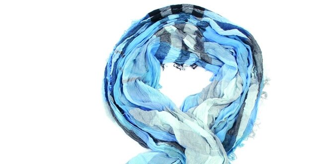 Dámský modrý kostkovaný šátek Fraas