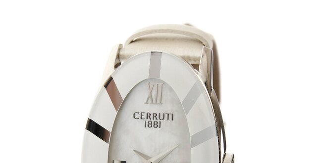 Dámské bílé hodinky Cerruti 1881 s bílým koženým páskem