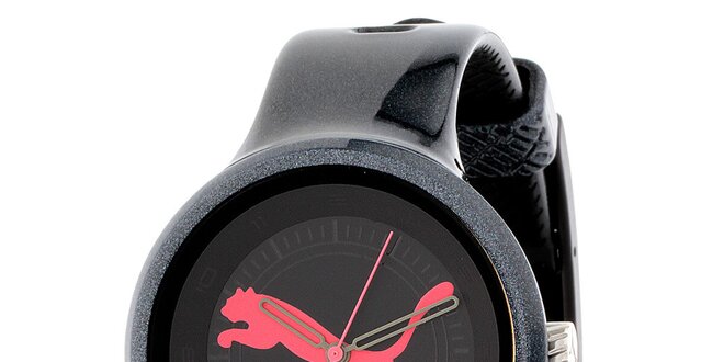 Dámské černé metalické hodinky Puma