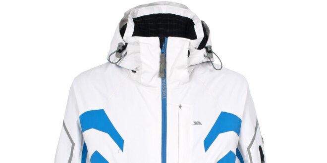 Pánská bílá lyžařská bunda s barevnými detaily Trespass