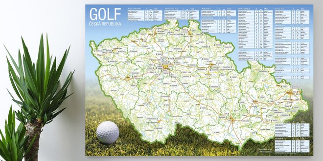 Stírací mapa České republiky nebo golfových hřišť