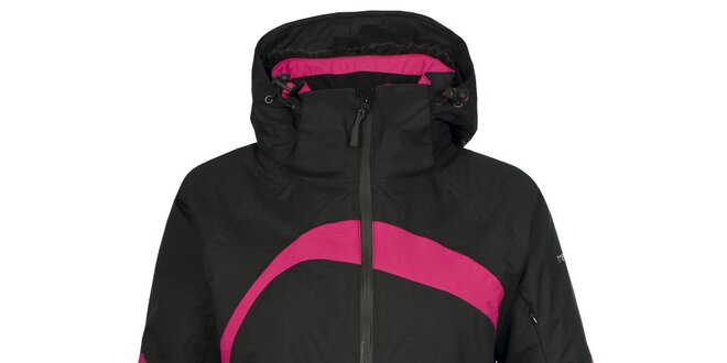 Dámská černá lyžařská bunda s růžovými detaily Trespass