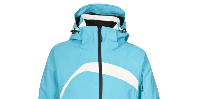 Dámská tyrkysová lyžařská bunda s bílými detaily Trespass