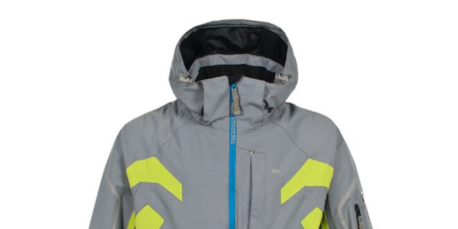 Pánská šedá lyžařská bunda s barevnými detaily Trespass