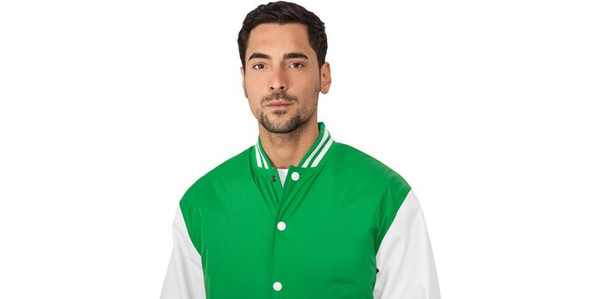 Pánská lehká zelená bunda Urban Classics s bílými rukávy