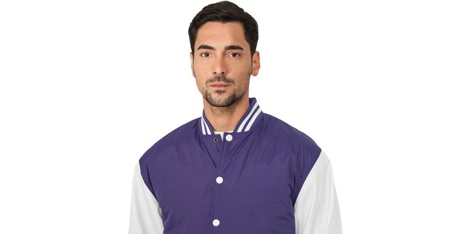 Pánská lehká fialová bunda Urban Classics s bílými rukávy
