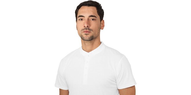 Pánské bílé tričko s knoflíčky Urban Classics