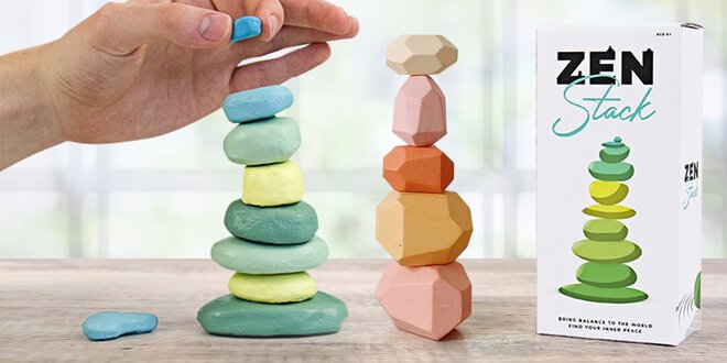 Zenové relaxační kamínky i dřevěné balanční kameny
