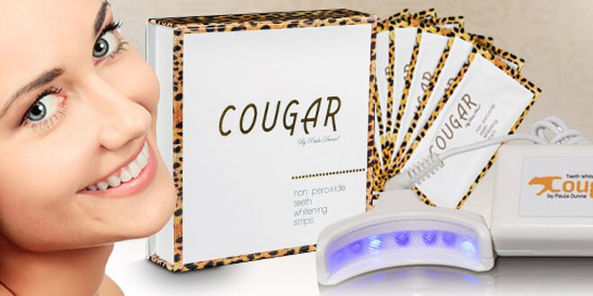 Luxusní bělení zubů s pásky a lampou Cougar