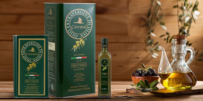 Extra panenský olivový olej ze Sardinie: 0,5–3 l