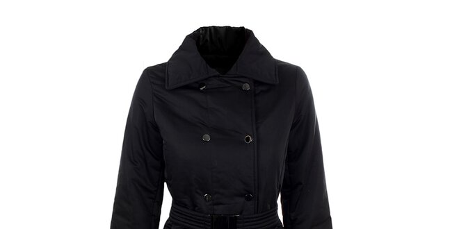 Dámský černý elegantní kabát s páskem Company&Co