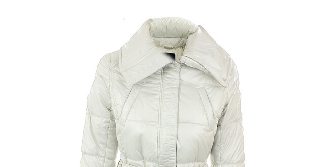 Dámský bílo-šedý šusťákový kabát s límcem Compan&Co