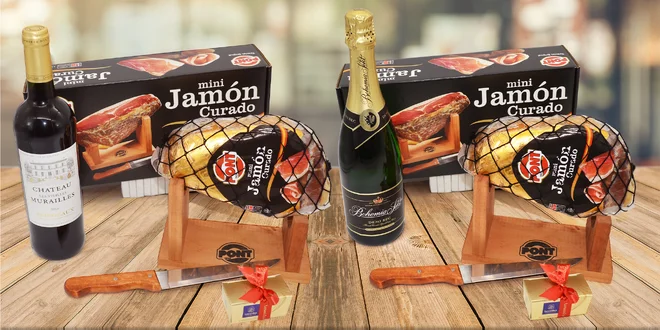 Dárkové balení španělské sušené kýty Jamón Curado