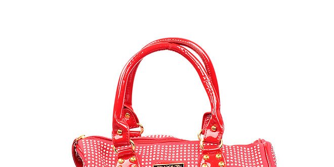 Dámská červená kabelka s kamínky Anna Smith