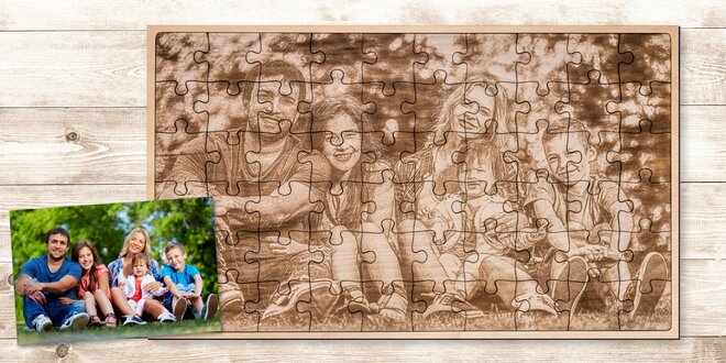Dřevěné puzzle z fotografie: 60 dílků, 50 x 30 cm