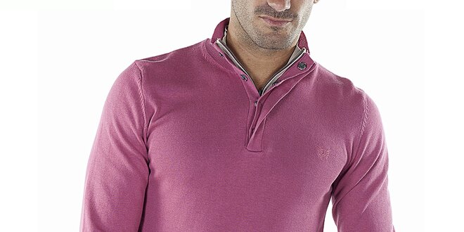 Pánský růžový svetr se zipem Bendorff