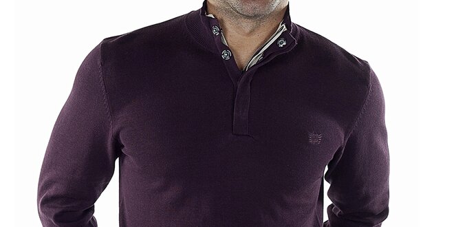 Pánský fialový svetr se zipem Bendorff