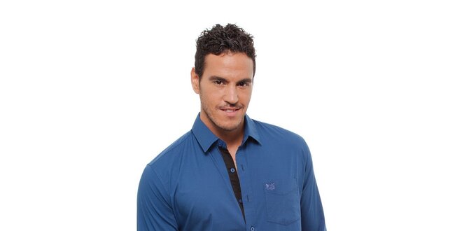 Pánská modrá košile Bendorff s černými detaily