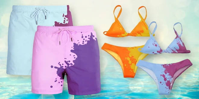 Dámské i pánské plavky, které mění barvu