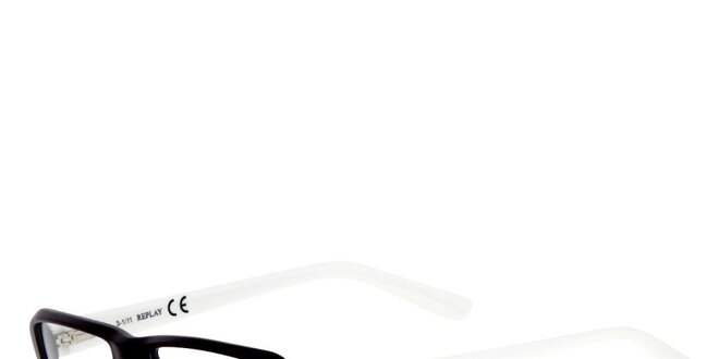 Černo-bílé plastové brýle Replay