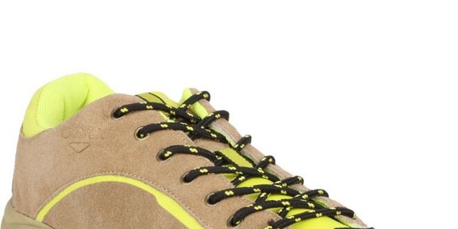 Pánské béžové semišové tenisky se žlutými detaily Authority