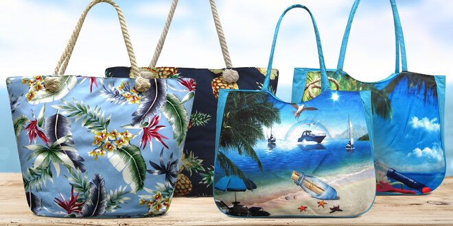 Plážové tašky s letními vzory delfínů i lodiček