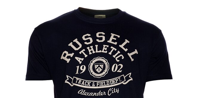 Pánské tmavě modré tričko Russell Athletic s potiskem