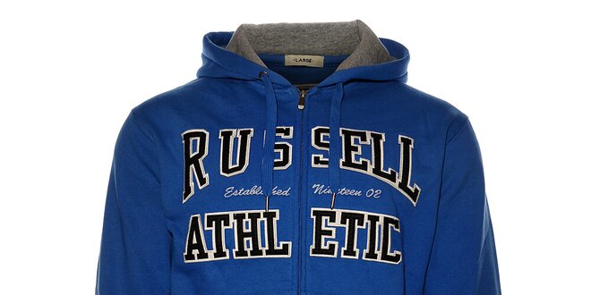 Pánská světle modrá mikina Russell Athletic s kapucí